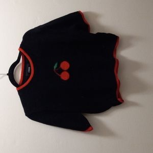 Short sleeve cherry sweater
